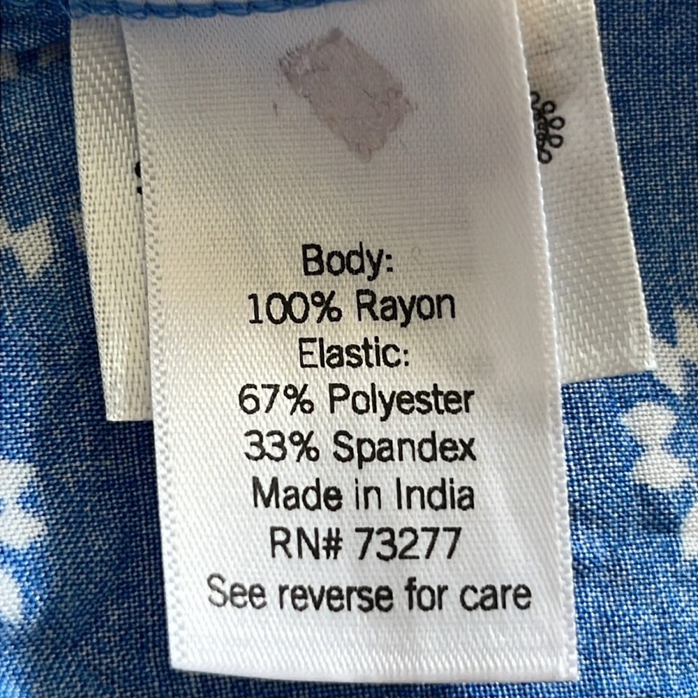 Croft & Barrow Smock Sleeveless Midi Dress Geometric Design M Blue White Casual. - Picture 6 of 12
